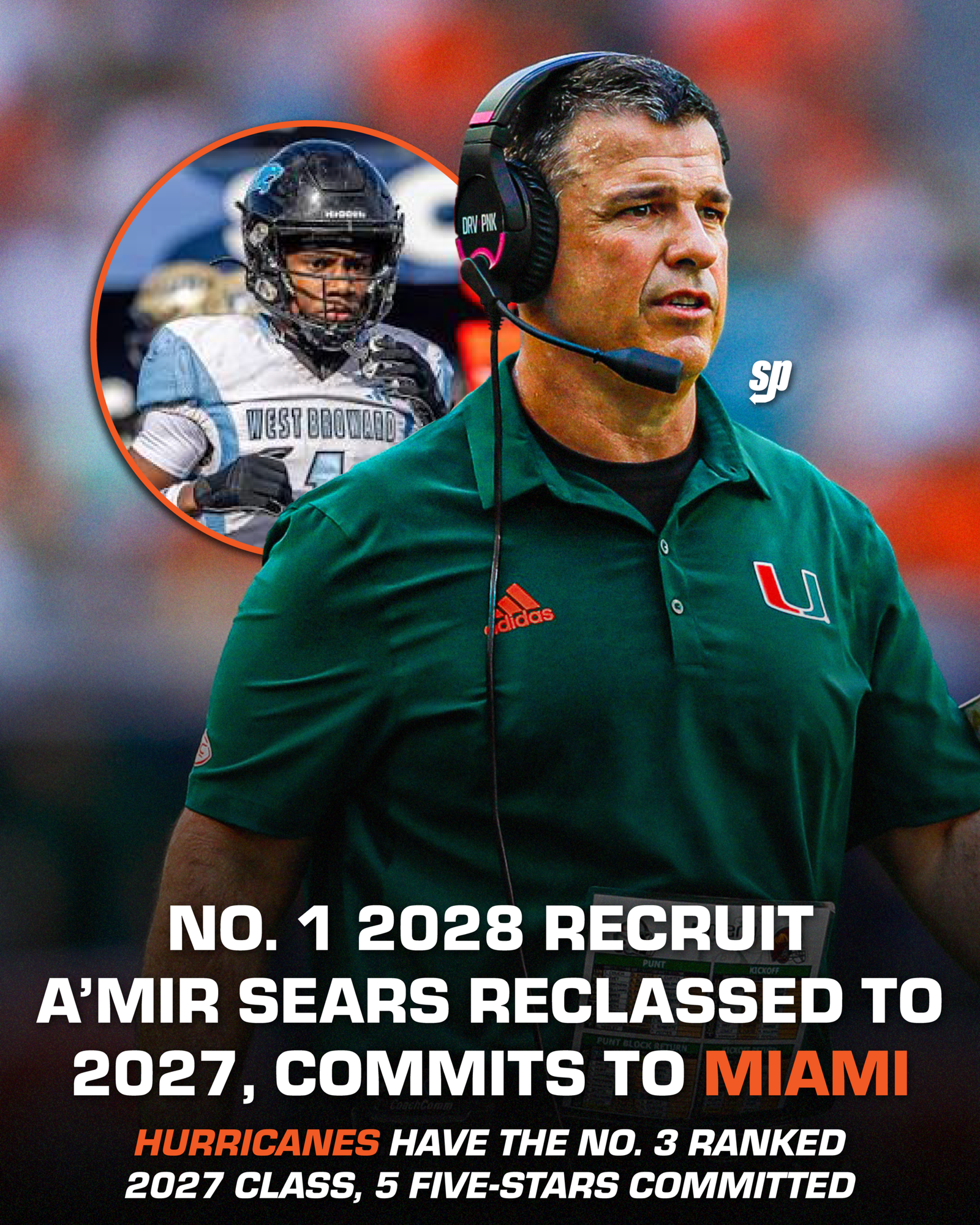 Top 2028 recruit A’mir Sears reclassifies to 2027, commits to Miami
