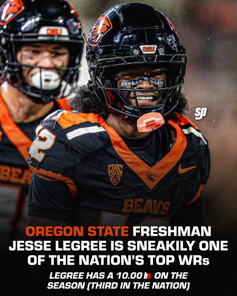 Oregon State freshman receiver Jesse Legree leads the nation in receiving yards.