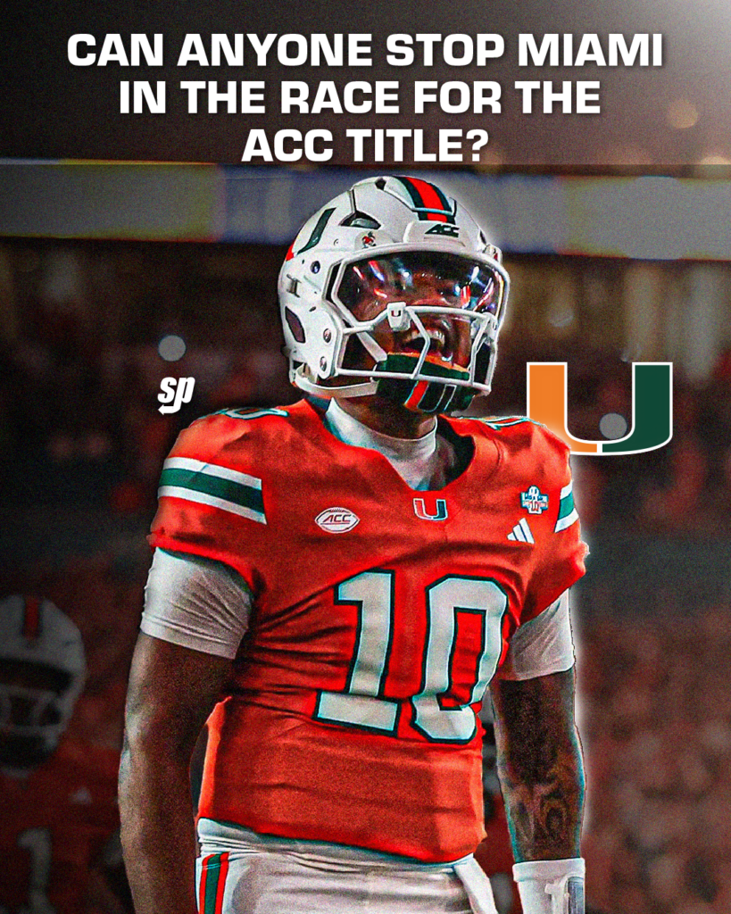 Darian Mensah and the Miami Hurricanes are currently ranked sixth in the BiteScore Top-25 (Graphic by Cody Hoessel).